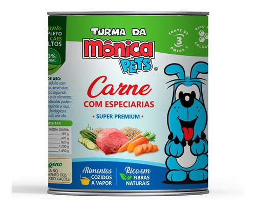 Ração Úmida Cães Turma Da Mônica Carne Especiarias Lata 280g