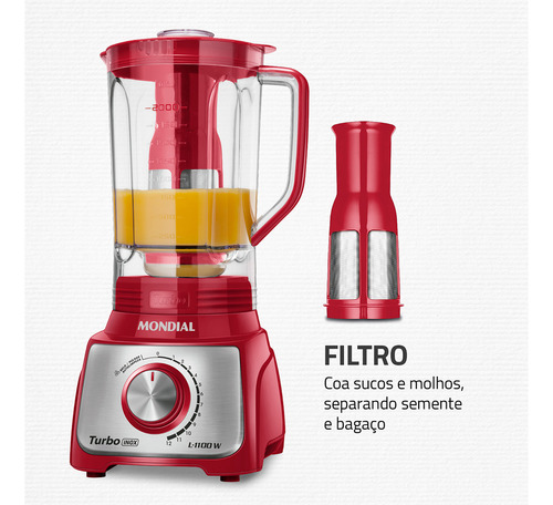 Liquidificador Turbo Mondial 1100W L-1100 Ri