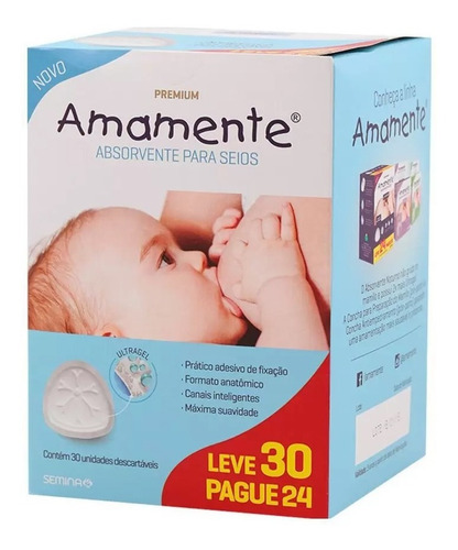 Absorvente Seios Amamente Diurno 30un Premium Anti-vazamento