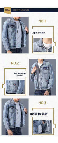 Chaqueta De Mezclilla Casual Para Hombre, Ropa De Abrigo De