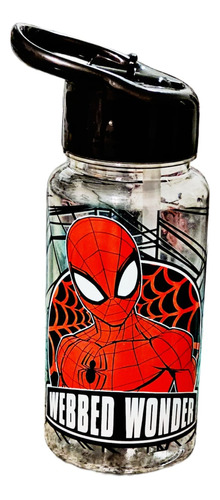 Botella Spiderman Con Tapa Straw Top Original Marvel