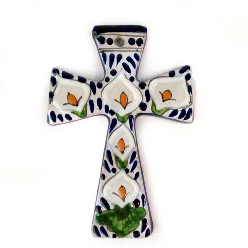 Cruz De Talavera Poblana Barroca Triángulo 15 Cm Alcatraz #4