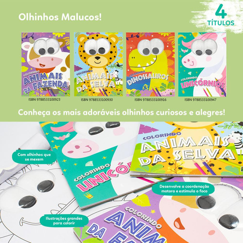 Olhinhos Malucos! Colorindo Animais Da Fazenda, De Brijbasi. Editora Brasileitura, Capa Mole Em Português