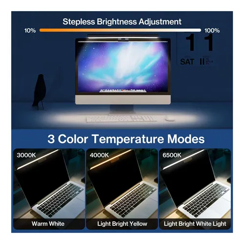 Barra De Luz De Monitor Laliled, Lámpara De Computadora Con