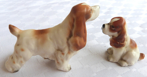 Monijor62-antiguo Coleccion Figura 2 Perritos Coker Porcelan (Usado)