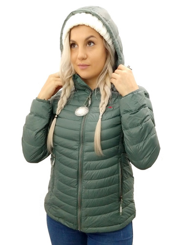 Campera Mujer Montagne Pluma Shelby Capucha Cuotas S/interes