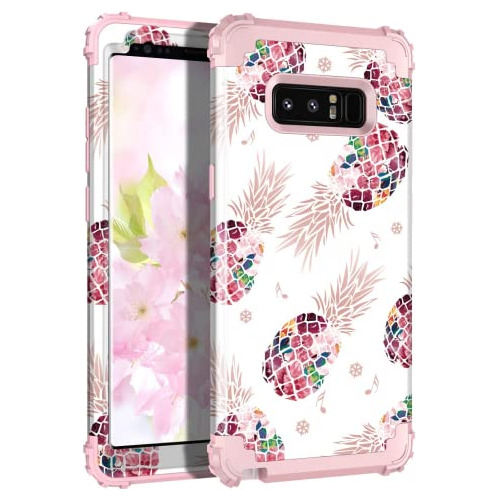 Funda Para Galaxy Note 8 Blanco Pinoapple 3 Capas Uso Rudo