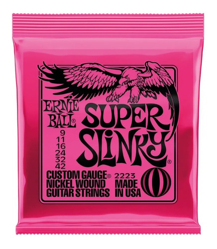 Encordoamento Ernie Ball Guitarra 009 Super Slink Niquel