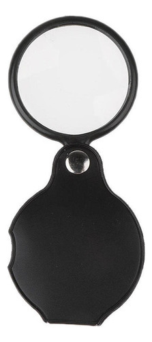 Lupa De Lente Redonda De Bolsillo Compacto 5x Lupa Negra