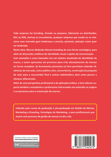 Branding: Como Fazer Na Prática - 2ª Edição 2024, De Marcos Bedendo. Editorial Saraiva Uni, Capa Mole, Edição 2 Em Português, 2024