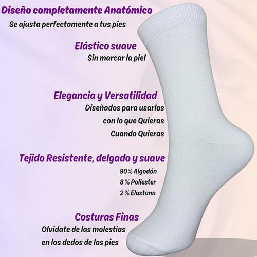 Uiudi Calcetas Para Dama Pie Diabético 6 Pares Sin Costuras