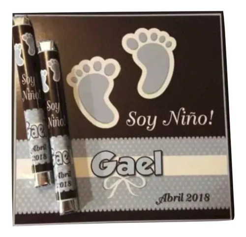 Caja 50 Puros Chocolate Personalizados Nacimiento Babyshower