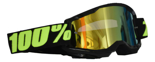 Gafas de motocross 100% Strata 2.0 Upsol negras con espejo