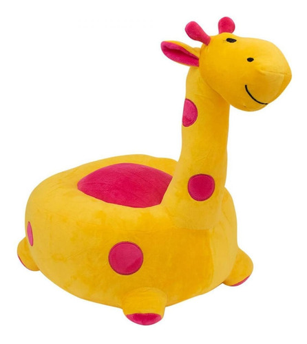 Puff Pelucia Girafa Amarelo 48cm Fofy