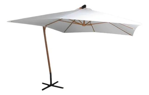 comprar Ombrelone Lateral Suspenso Madeira 3m Piscina Jardim Gigante