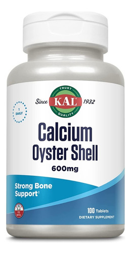 Kal | Calcium Oyster Shell | 600mg | 100 Tablets 