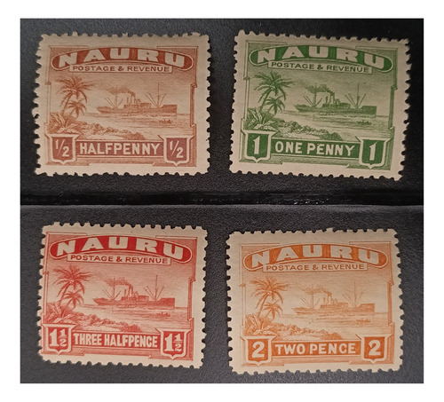 Isla Nauru Británica 1/2 A 2 Pence 1921 Nv. C/g Iv. 15 Al 18