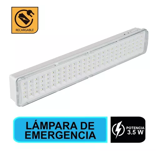 Lámpara de emergencia de 100 Leds 500 lm recargable, Volteck, Luminarios De  Emergencia, 43009