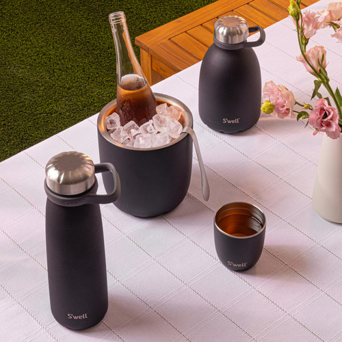 Vaso Acero Inoxidable 10 Oz Tapa Deslizante Ónix Aislado
