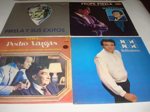 Kit (4) Discos De Acetato De Idolos Boleristas F. Pirela....