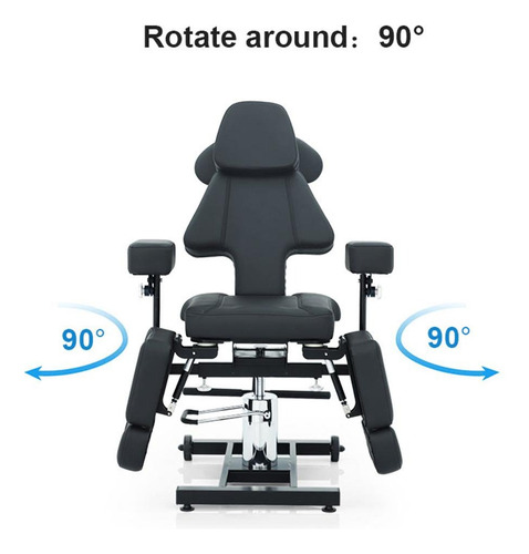 Silla Profesional Para Tatuador Multiposiciones Letmex Tc001 Negro