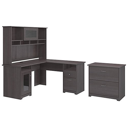 Bush Furniture Cabot L Shaped Desk With Hutch And Lateral