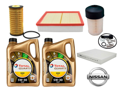 Kit Filtros Nissan Frontier 2.3 Td + Aceite Total 5w30 8l