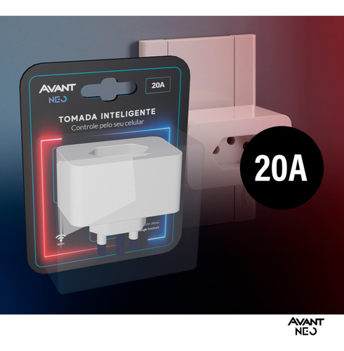 Tomada Inteligente Wifi 20a Consumo Smart Bivolt Avant Neo