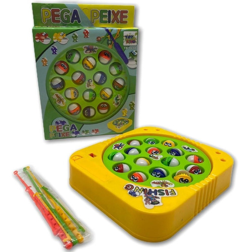 Brinquedo Pega Peixe Jogo Infantil C/ 3 Varas P/ Pescar