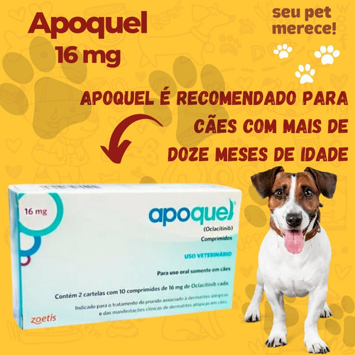 Imagem 2 de 9 de Apoquel Anti Coceira Zoetis Para Cães 16mg