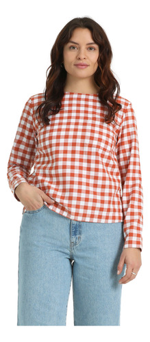 Blusa Mujer Button Back Regular Fit Naranja Dockers