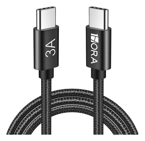 Cabo De Carregamento Dados 1hora Usb C Macho 3a 2m Preto