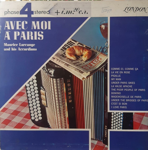 Maurice Larcange And His Accordions Avec Moi A Paris Lp