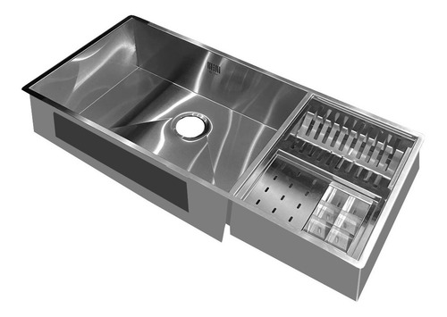 Cuba Calha Gourmet Úmida Cozinha Aço Inox 304 Cozix 80x40 Cor Unica
