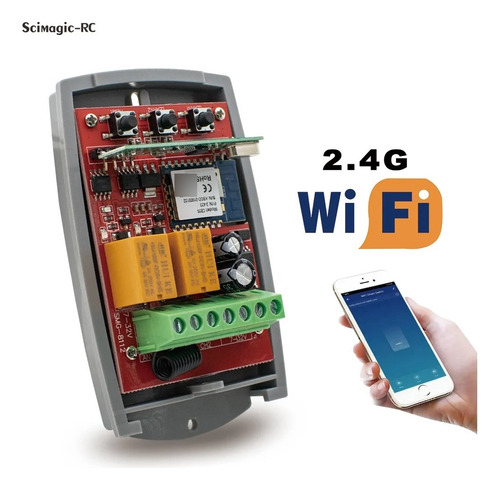 Receptor Wifi/rf Dos Canales 110/220 Vac Puertas Automaticas