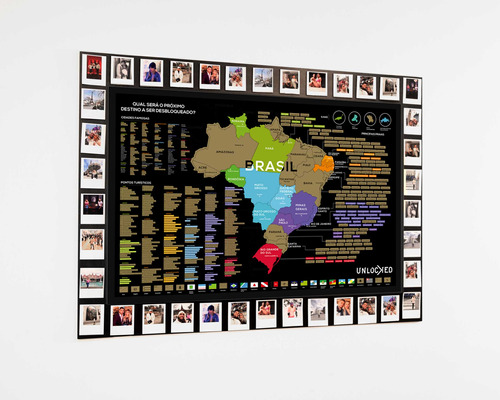 Lançamento Mapa Memórias De Raspar Brasil 82x60cm - Unlocked