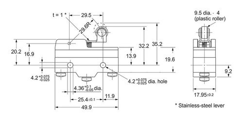 Chave Fim De Curso Micro Switch Z-15gw22-b Roldana 15a 250v