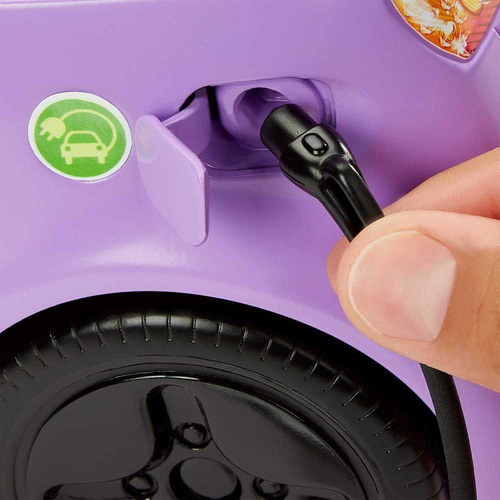 Muñeca Barbie Vehículo Electrico Color Morado