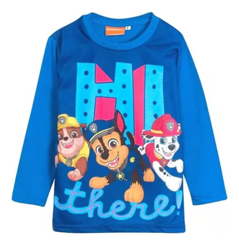 Remera Niños Paw Patrol Patrulla Canina Chase Marshall