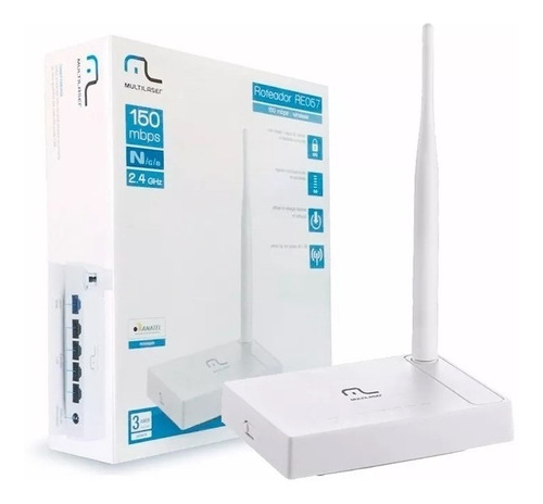 Roteador Multilaser Wireless 150mbps 4 Port Lan Re057 Com Nf