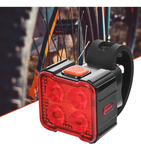 Linterna Led Para Bicicleta, 4 Cuentas De Lámpara Luz Roja