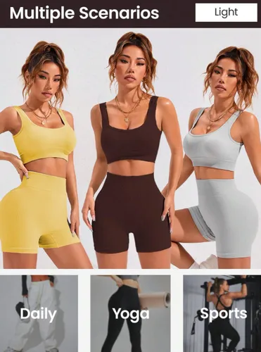 Conjunto Deportivo Short Biker Push Up Levanta Cola +top Gym