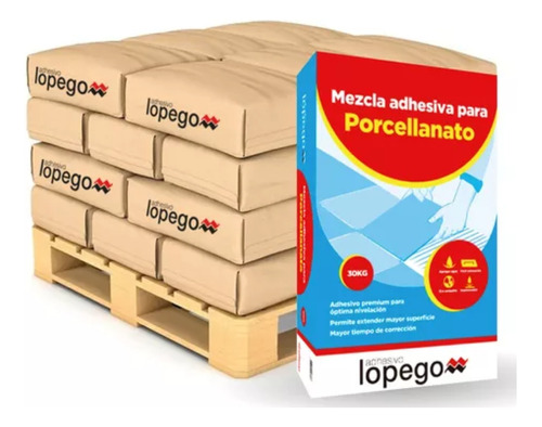 Pegamento Adhesivo Lopego Porcelanatos 30kg X Pallet 56 Unid