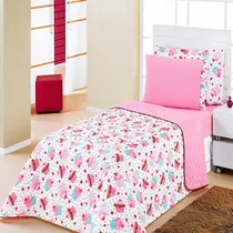 Comprar Cobre Leito Solteiro Colcha Jogo Roupa Cama Menina + Lençol