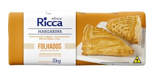 Margarina Folhada Ricca 2kg - Bloco