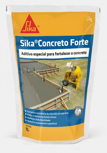 Imagem 1 de 5 de Aumentar A Resistência Do Concreto Sika Concreto Forte 1l