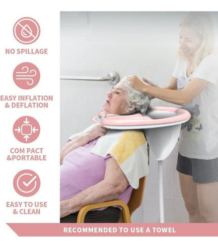 Fregadero Portátil Para Lavar Cabello Tazón Champú Inflable