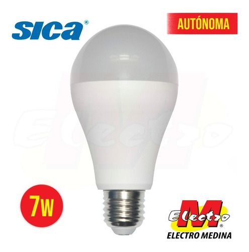 Lampara Autonoma 7w E27 3 Hs Luz Fria Sica Electro Medina