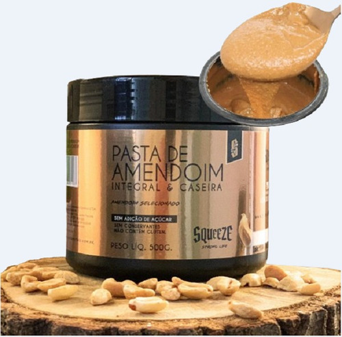 Pasta De Amendoim Integral & Caseira 500g Squeeze 100% Puro