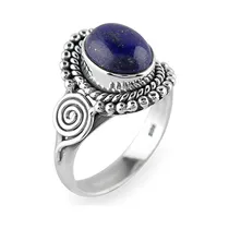 Comprar Anillo De Plata De Ley 925 Oxidada, Lapislázuli Natura...
